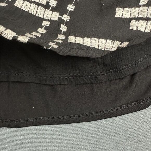 John Mark Top Women Small Black Anastasia Embroidered Aztec Geometric Blouse NEW - Picture 9 of 16